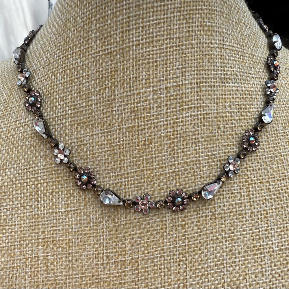 Vintage-Inspired Floral Crystal Necklace